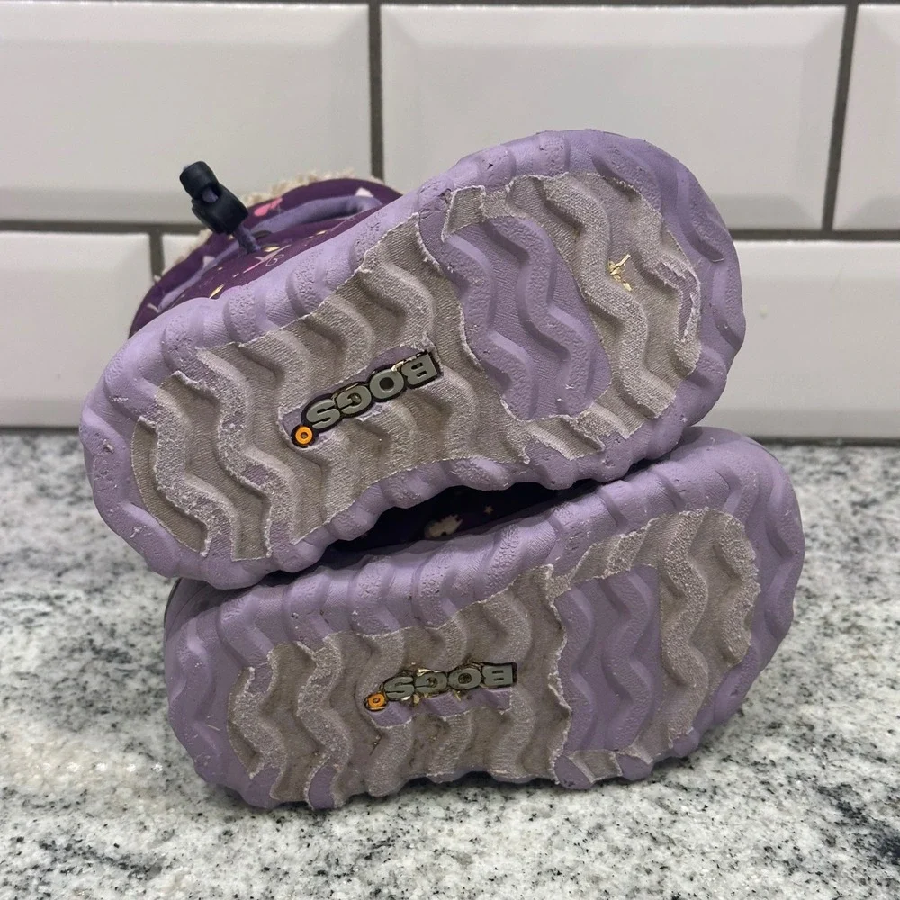 Bogs Kids Infants 7 Unicorn Lightning Cloud Purple Waterproof Winter Boots Snow‎